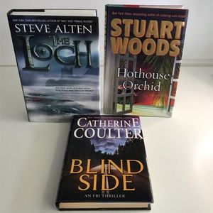 NWOT Lot of 3 Hardcover Books - The Loch/Blind Side & Hothouse Orchid